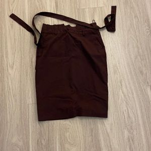 Burgundy Tie Waist Skirt